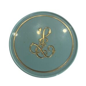 Vintage Estee Lauder Youth-Dew Dusting Powder Blue Gold Tin with Puff Sealed